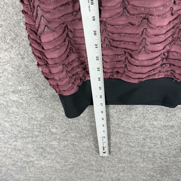 Elementz Blouse Women 3X Plus Purple Short Sleeve Ruffle Pullover Casual Solid - Picture 6 of 7